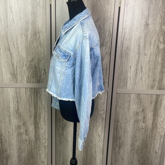 New! Revolve Pistola Astrid Brooklyn Wash Crop Boyfriend Denim Jacket Women's S - Picture 5 of 12